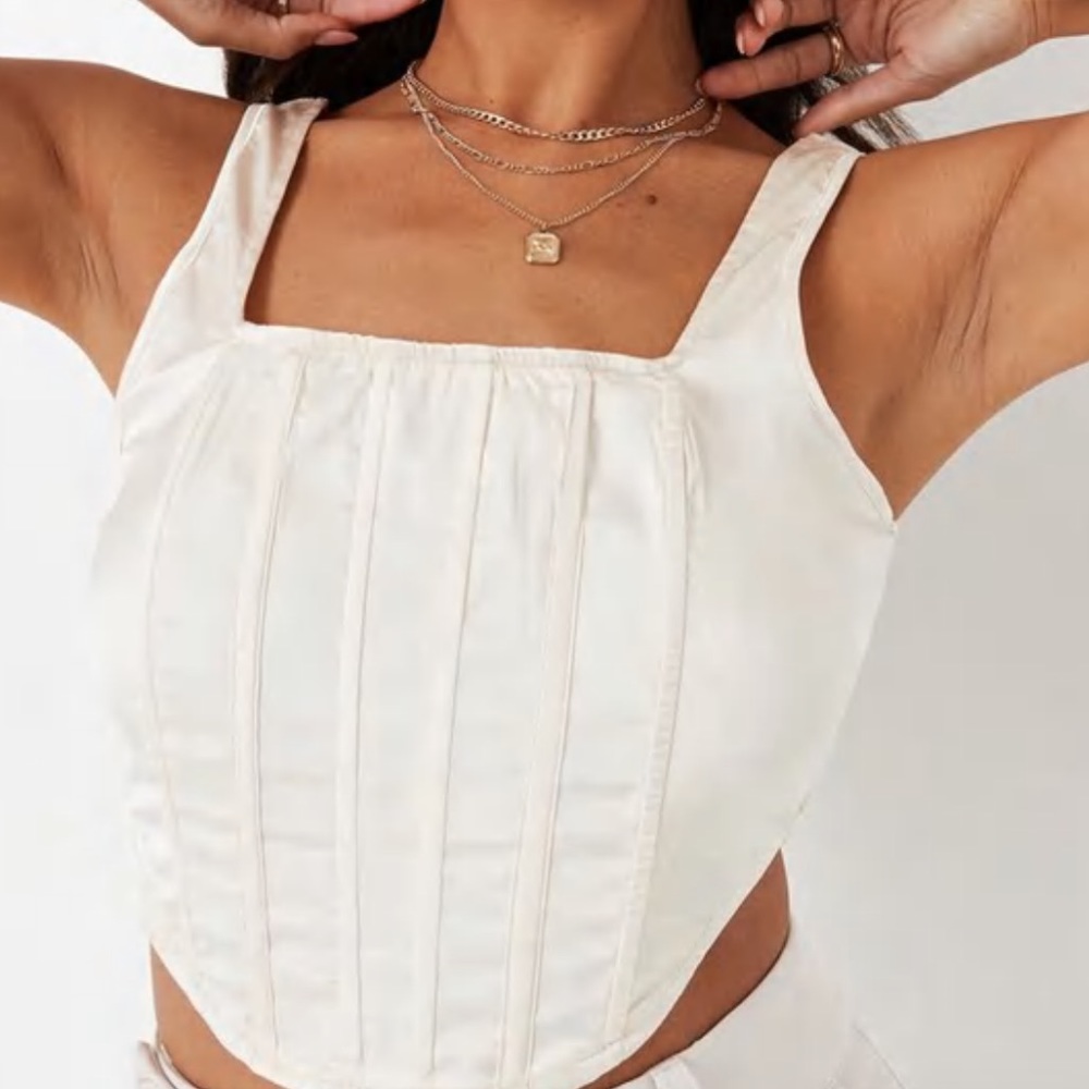 NWT - Cream Satin Corset Top